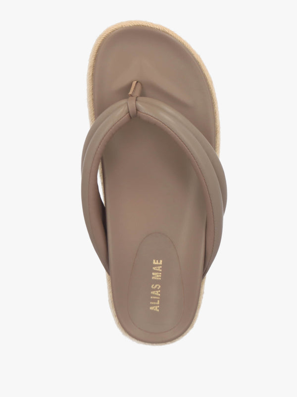Lucy Taupe Leather Toe Post Sandals