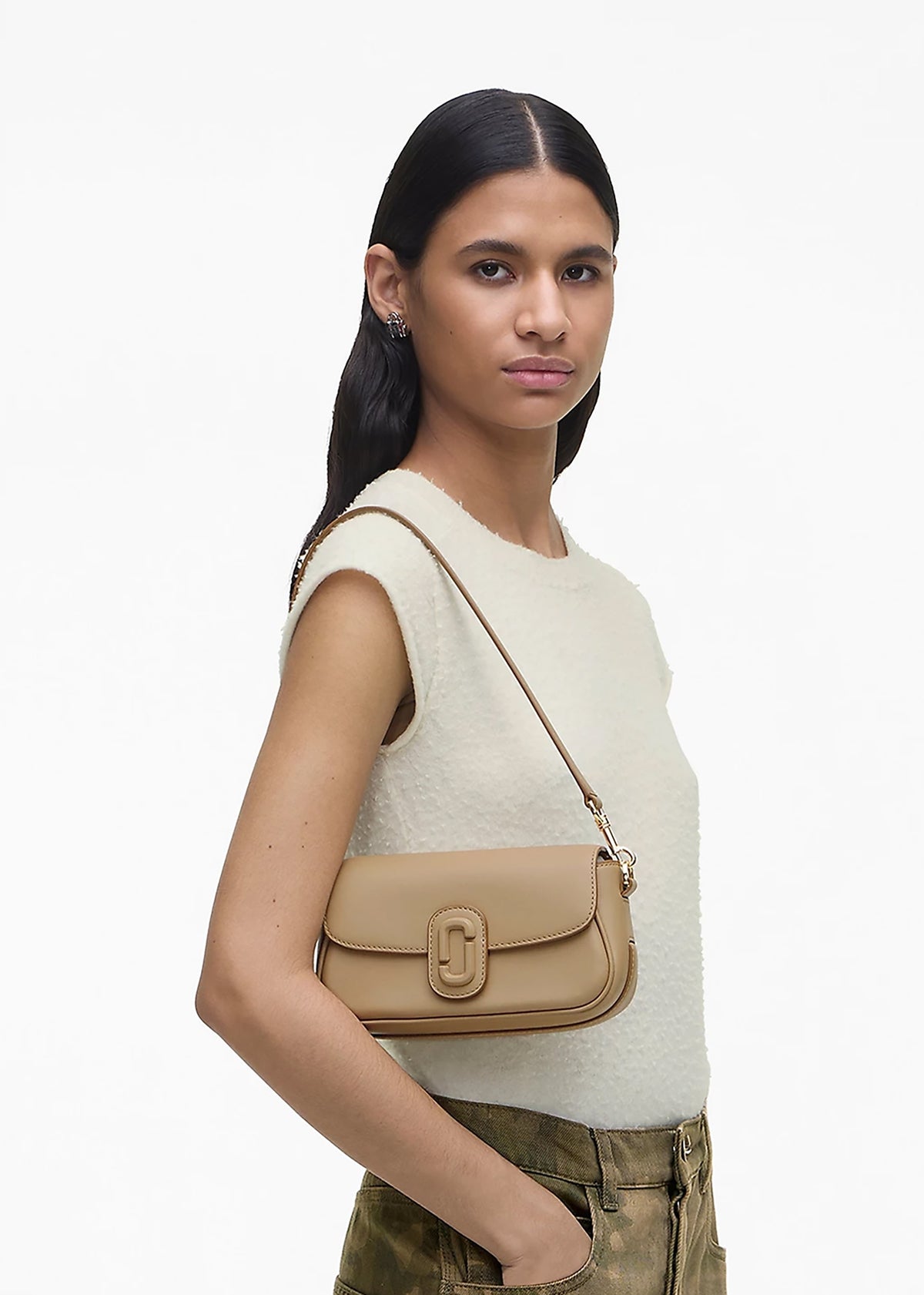 The Clover Camel Leather Shoulder Bag