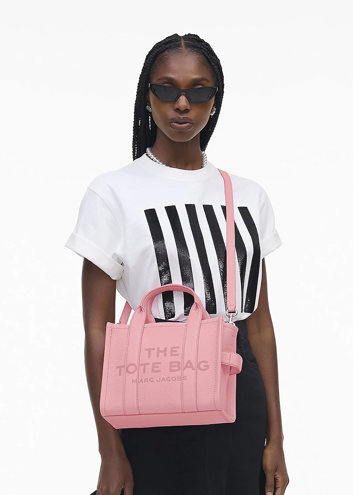The Leather Small Ribbon Pink Tote Bag