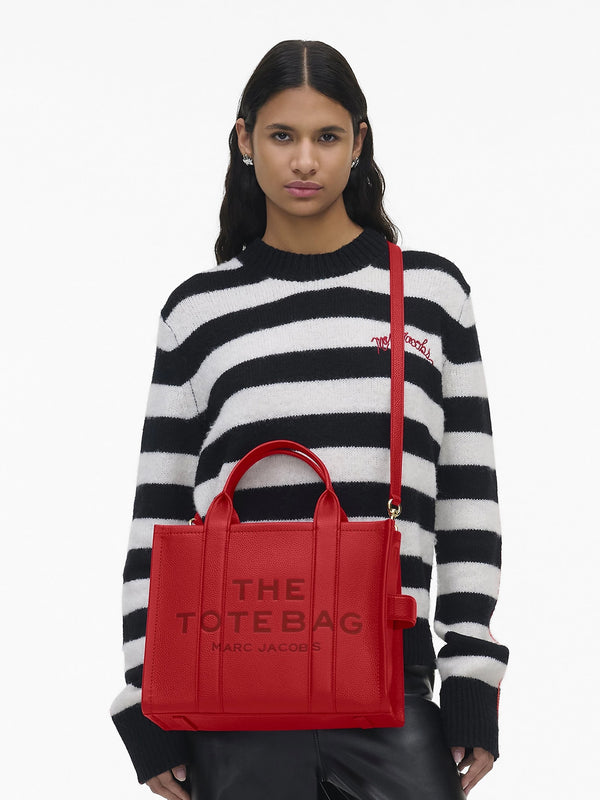 The Leather Medium True Red Tote Bag