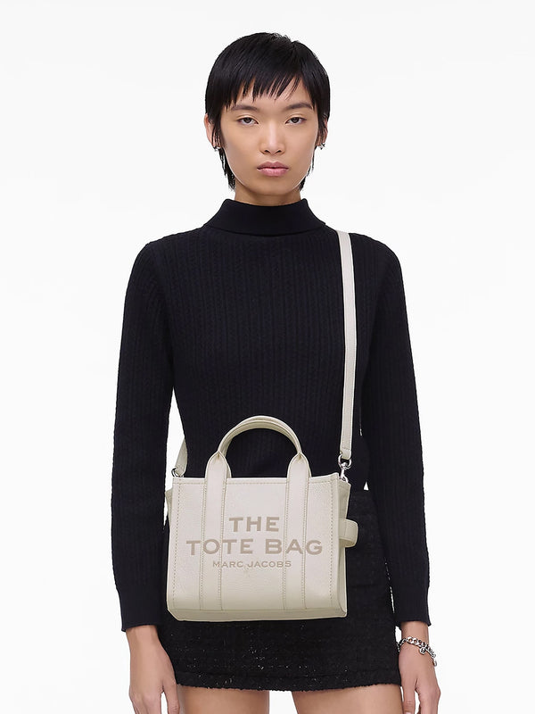 The Leather Small Cotton Silver Tote Bag