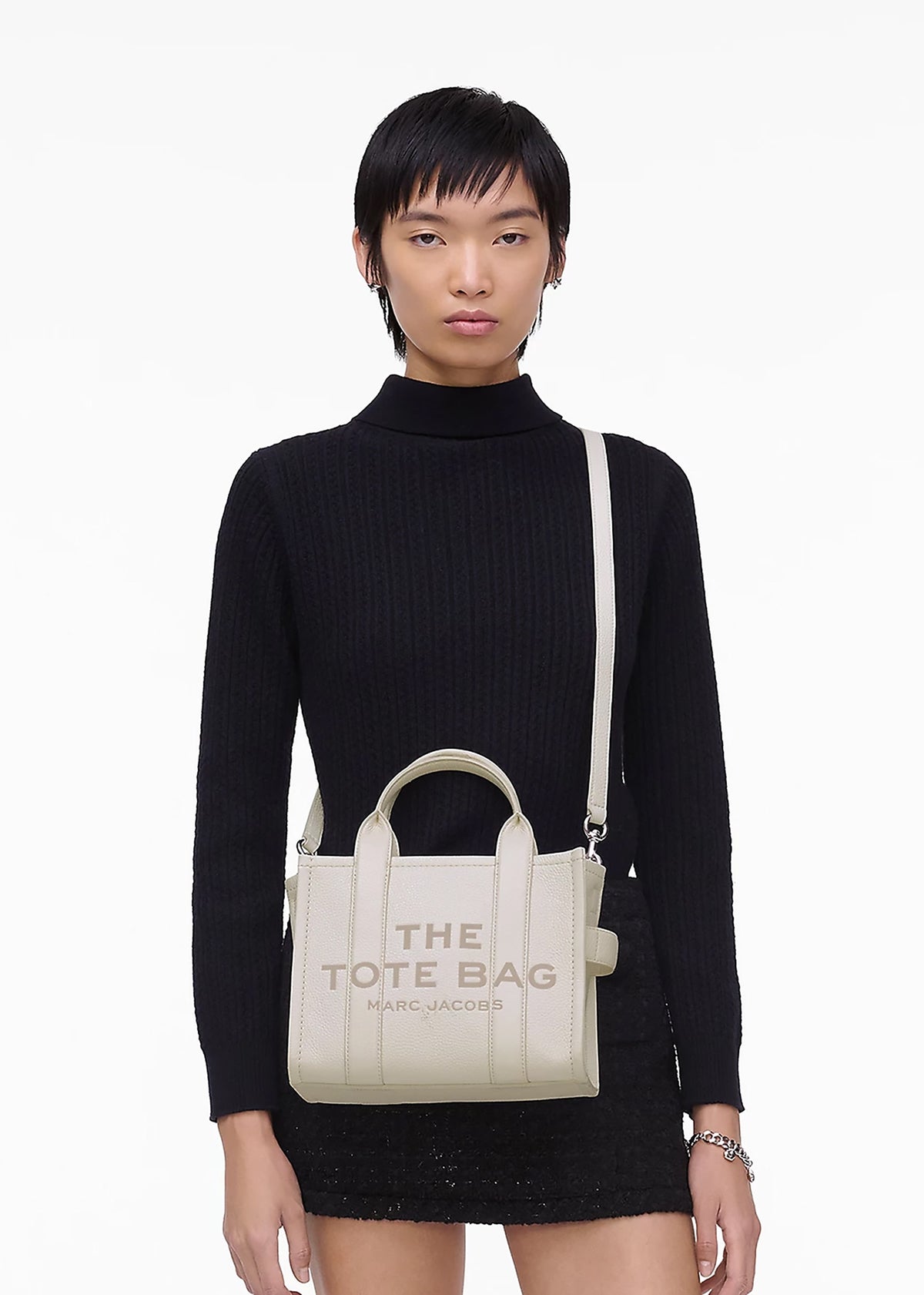 The Leather Small Cotton Silver Tote Bag