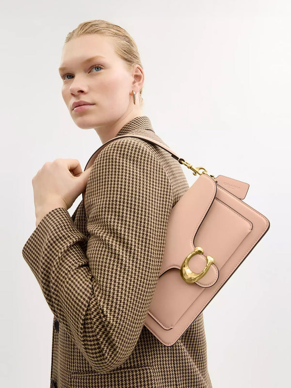 Tabby 26 Hammered Cream Nude Leather Shoulder Bag