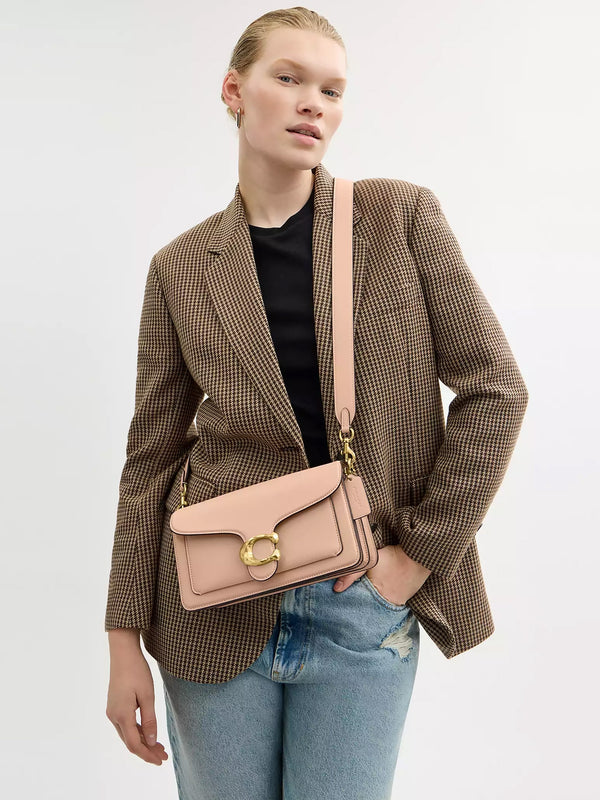 Tabby 26 Hammered Cream Nude Leather Shoulder Bag