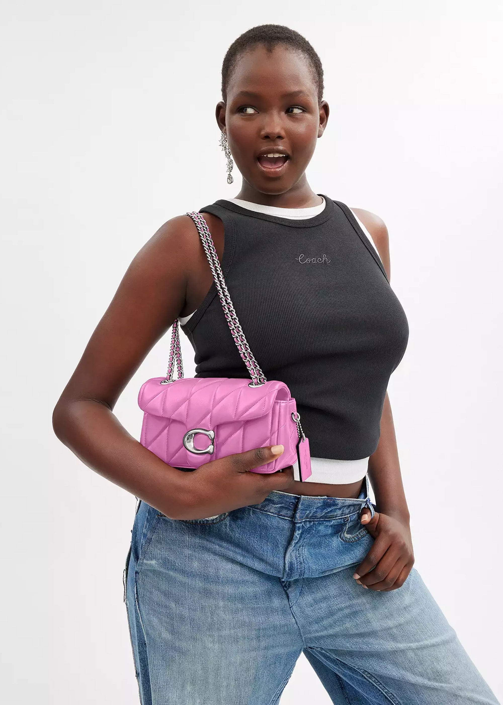 COACH Tabby 20 Quilted Fuchsia Leather Shoulder Bag – Daniel Footwear