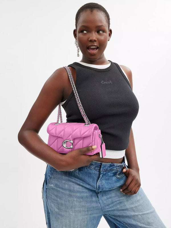 Tabby 20 Quilted Fuchsia Leather Shoulder Bag