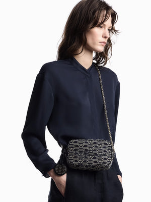 Canvas Jacquard Denim Camera Bag