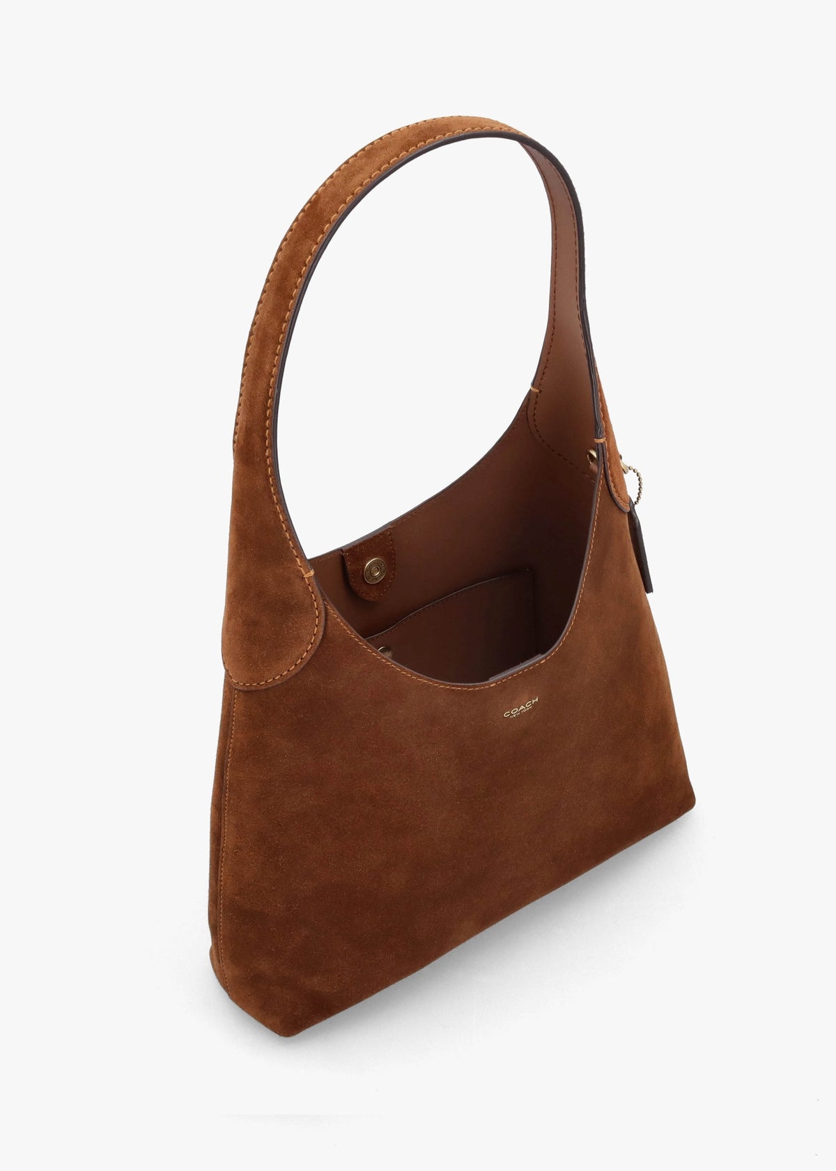 Brooklyn 28 Warm Brown Suede Shoulder Bag
