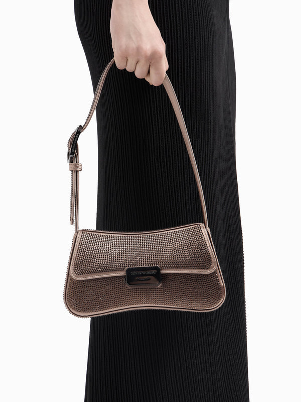 Diamante Satin Bronze Evening Bag