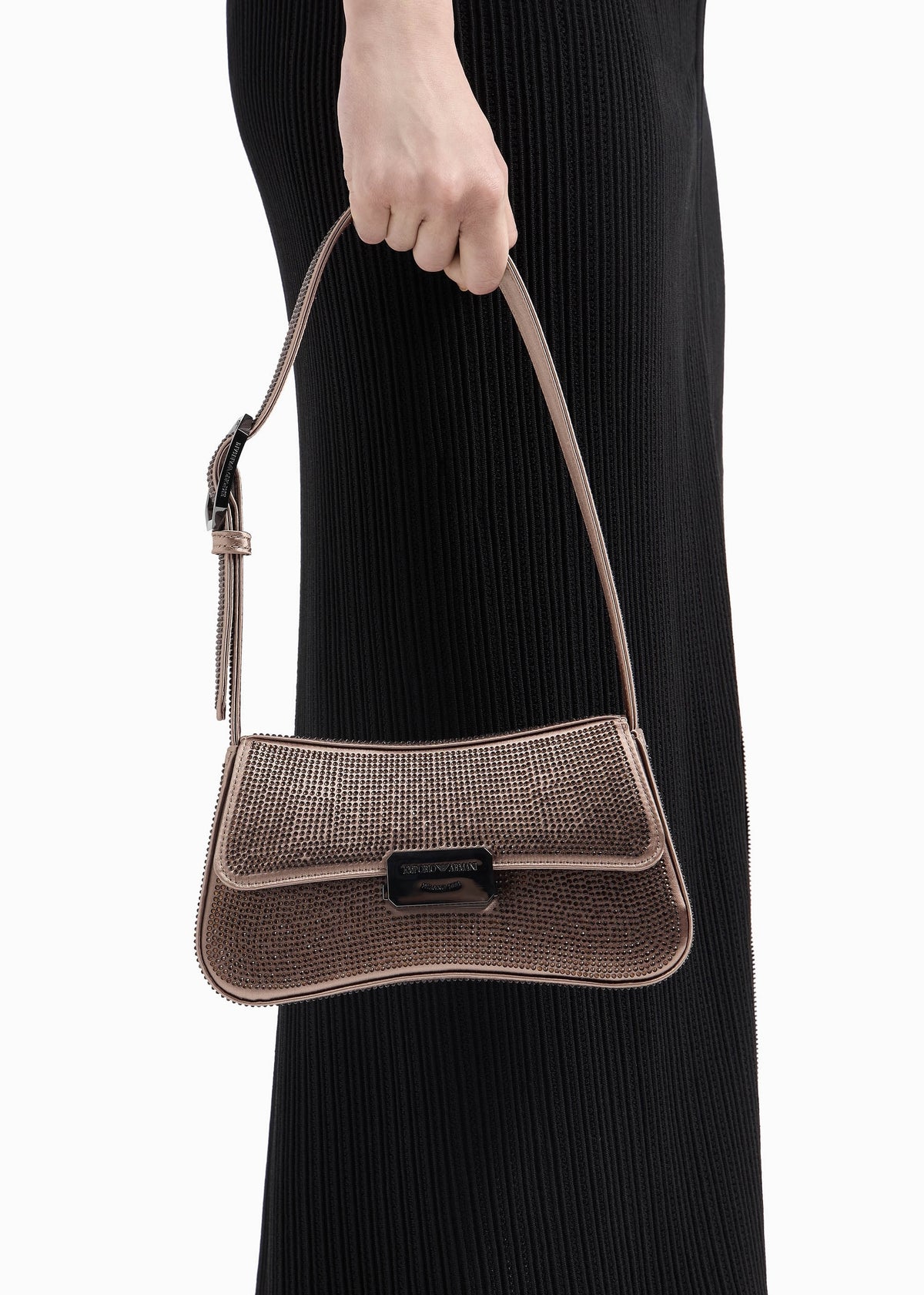 Diamante Satin Bronze Evening Bag