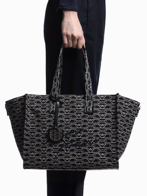 Canvas Jacquard Denim Tote Bag