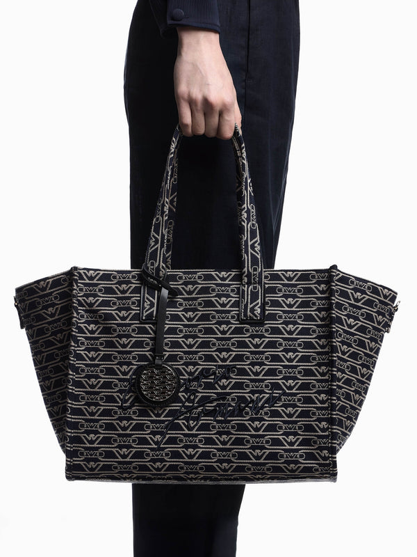 Canvas Jacquard Denim Tote Bag