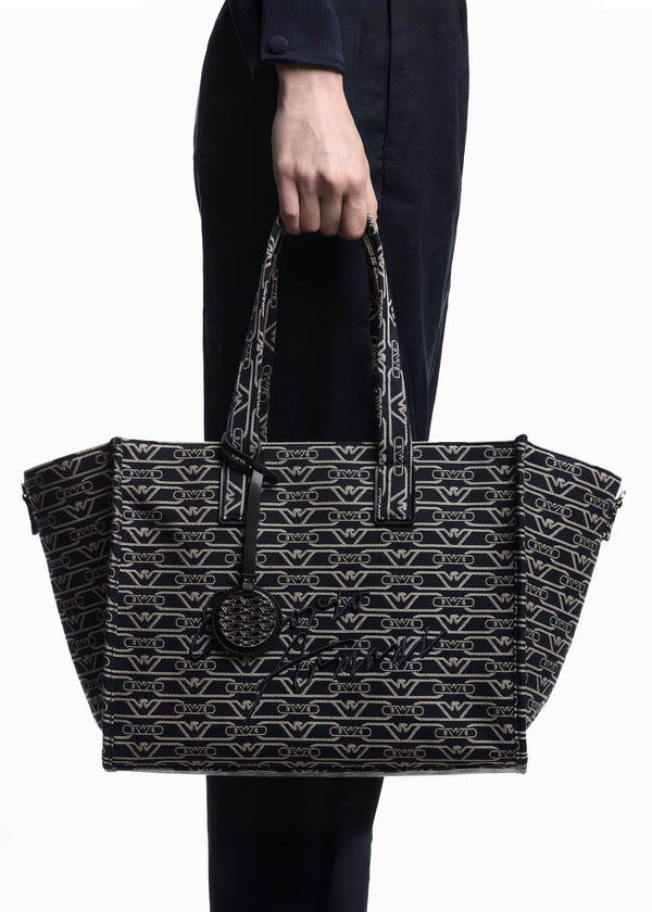 Canvas Jacquard Denim Tote Bag
