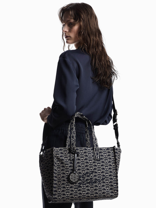 Canvas Jacquard Denim Tote Bag