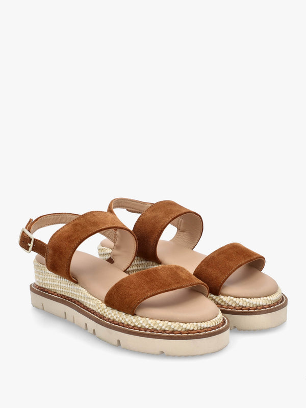 Nilania Tan Suede Chunky Sandals