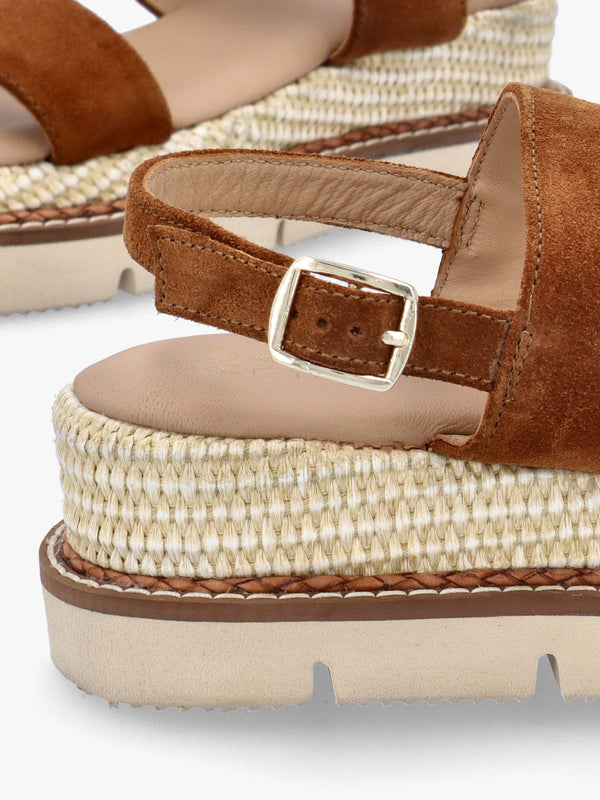 Nilania Tan Suede Chunky Sandals