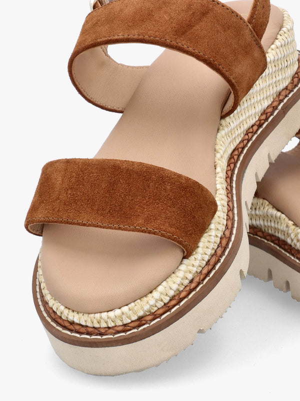 Nilania Tan Suede Chunky Sandals