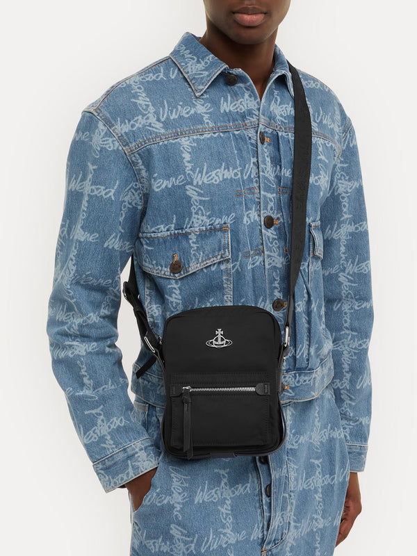 Small Jackson Black Cross-Body Satchel Bag