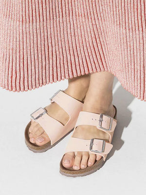 Arizona Vegan Light Rose Birko-Flor Two Bar Mules
