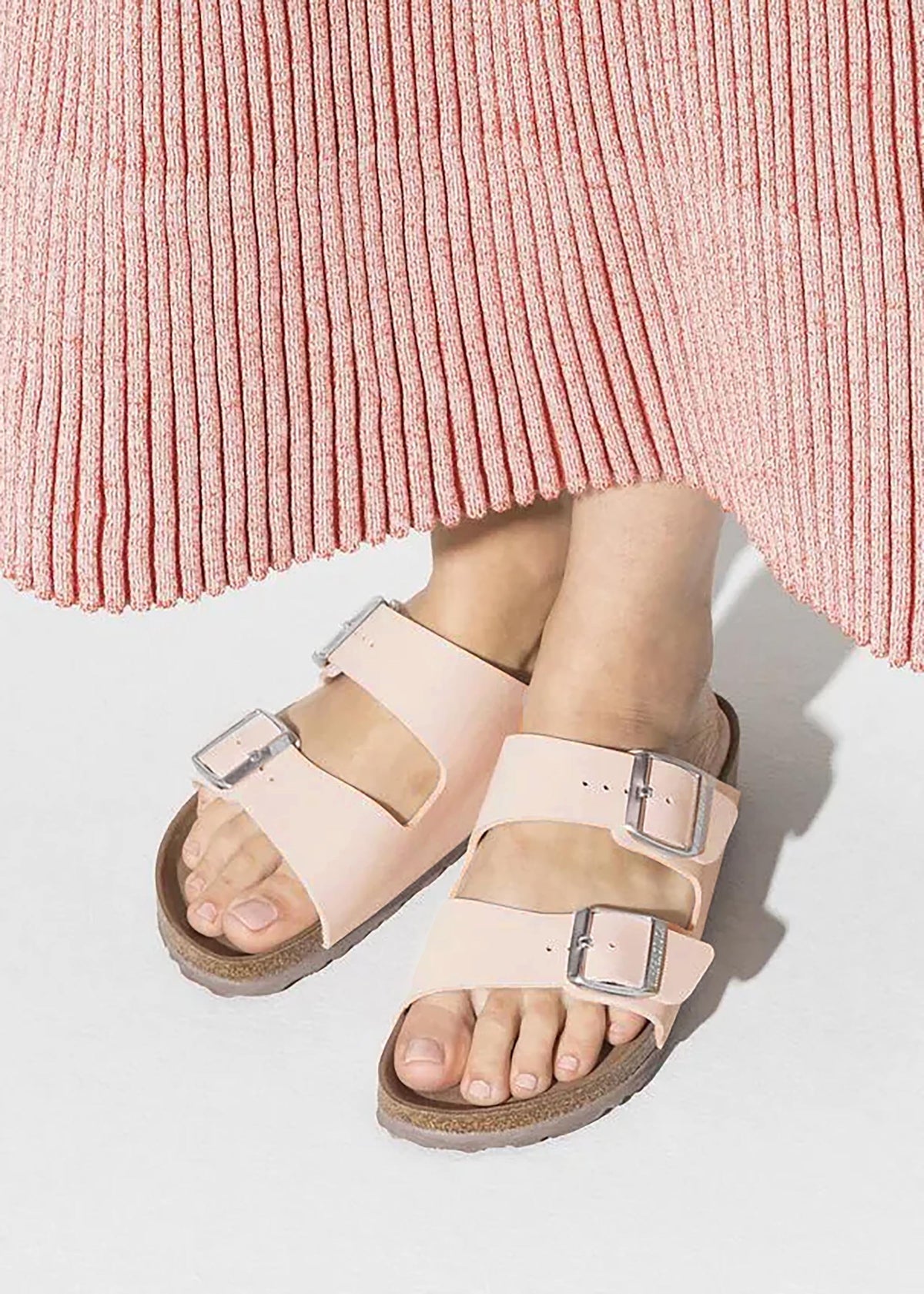 Arizona Vegan Light Rose Birko-Flor Two Bar Mules