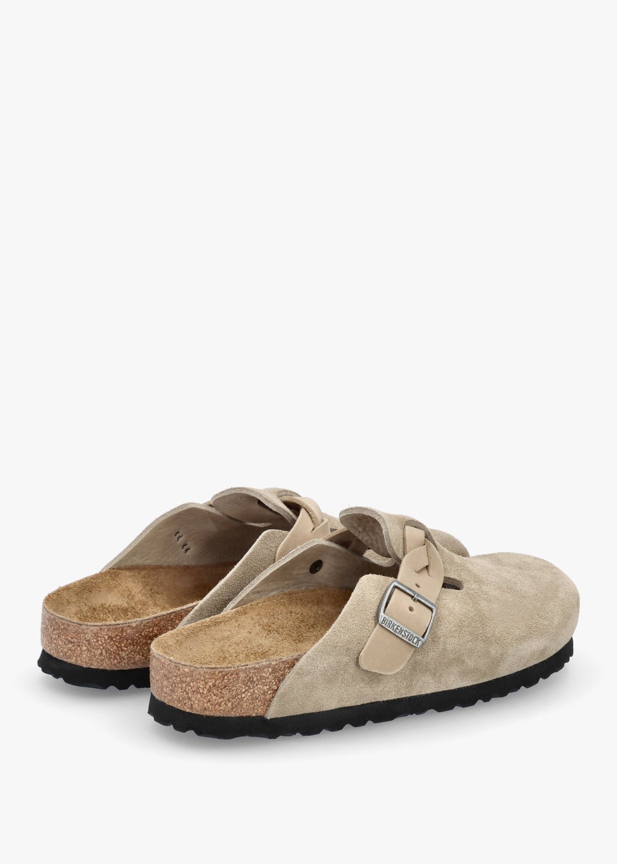 Boston Braided Taupe Suede Leather Clogs