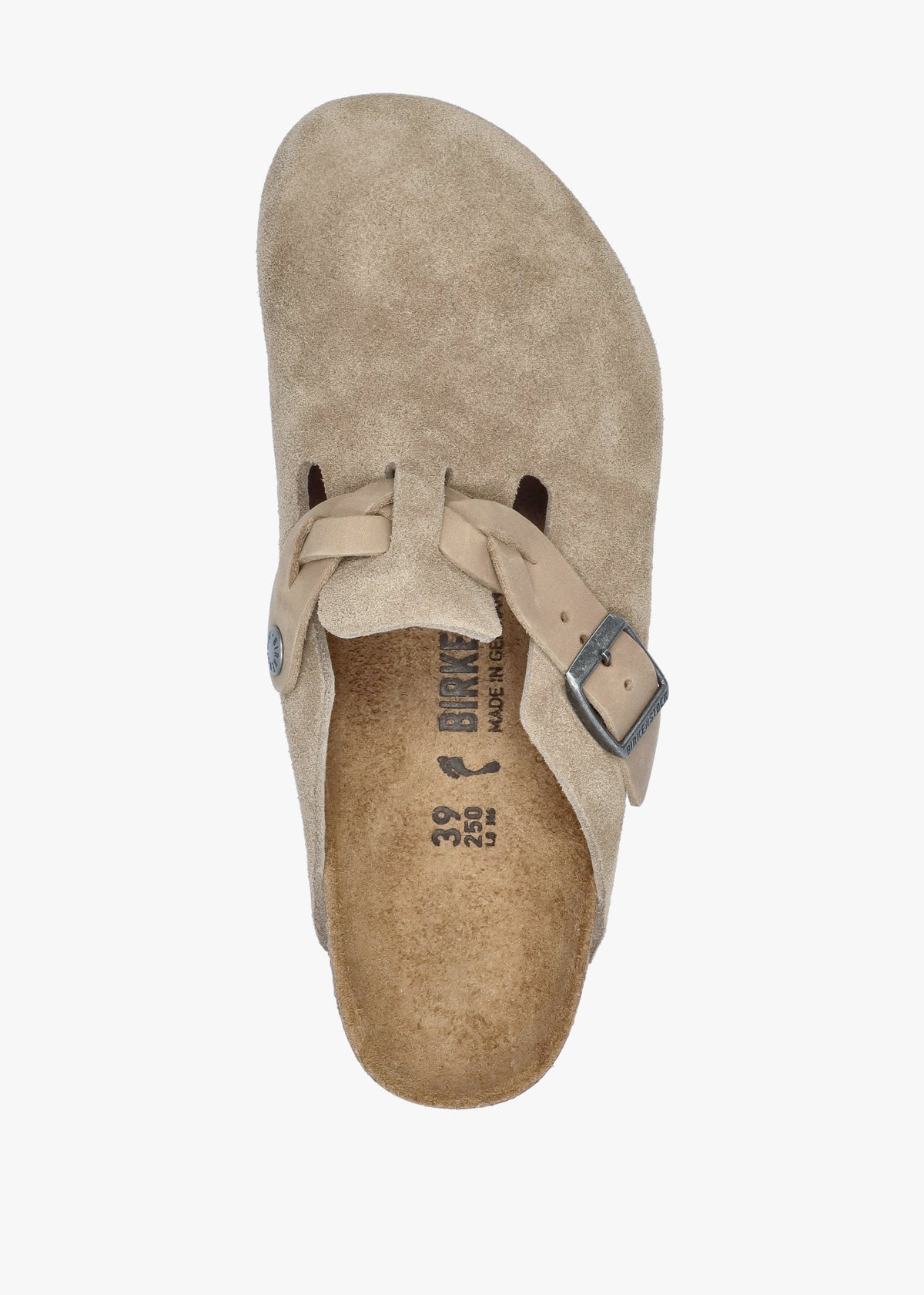 Boston Braided Taupe Suede Leather Clogs