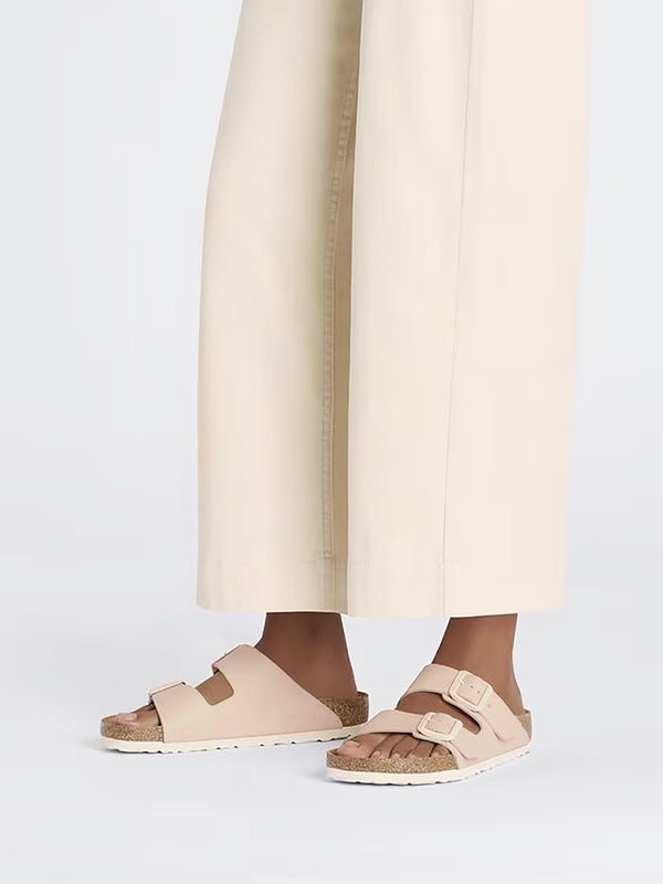 Arizona Birko-Flor New Beige Two Bar Mules