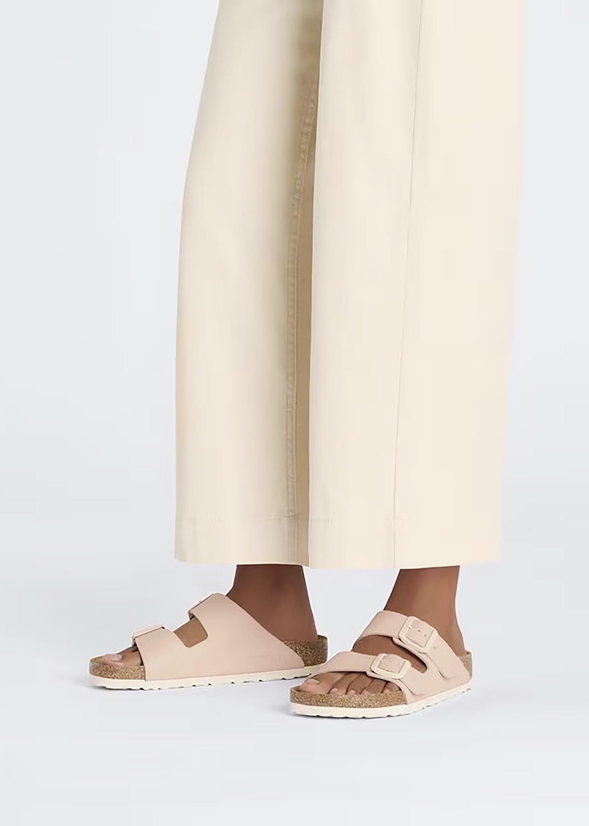 Arizona Birko-Flor New Beige Two Bar Mules