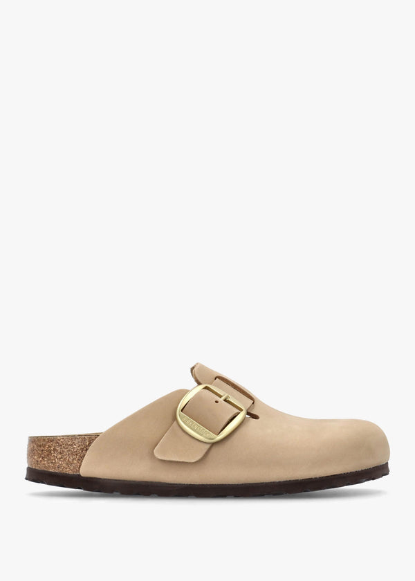 Boston Big Buckle Sandcastle Nubuck Leather Clogs