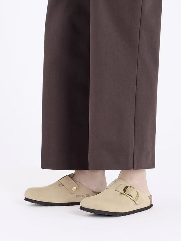 Boston Big Buckle Sandcastle Nubuck Leather Clogs