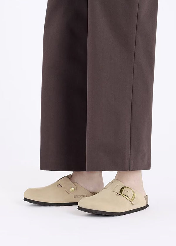 Boston Big Buckle Sandcastle Nubuck Leather Clogs