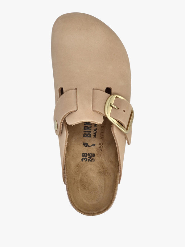 Boston Big Buckle Sandcastle Nubuck Leather Clogs