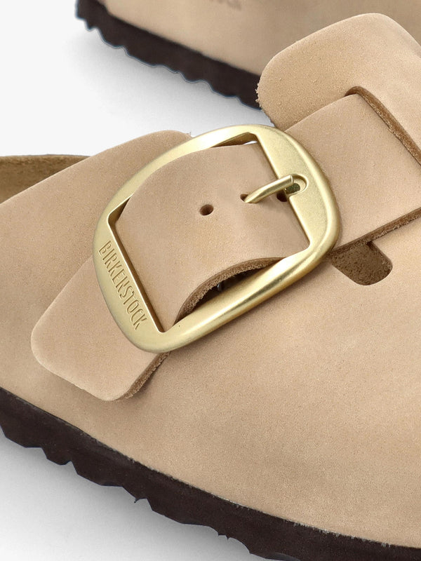 Boston Big Buckle Sandcastle Nubuck Leather Clogs