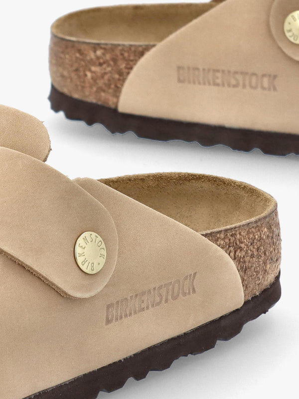 Boston Big Buckle Sandcastle Nubuck Leather Clogs