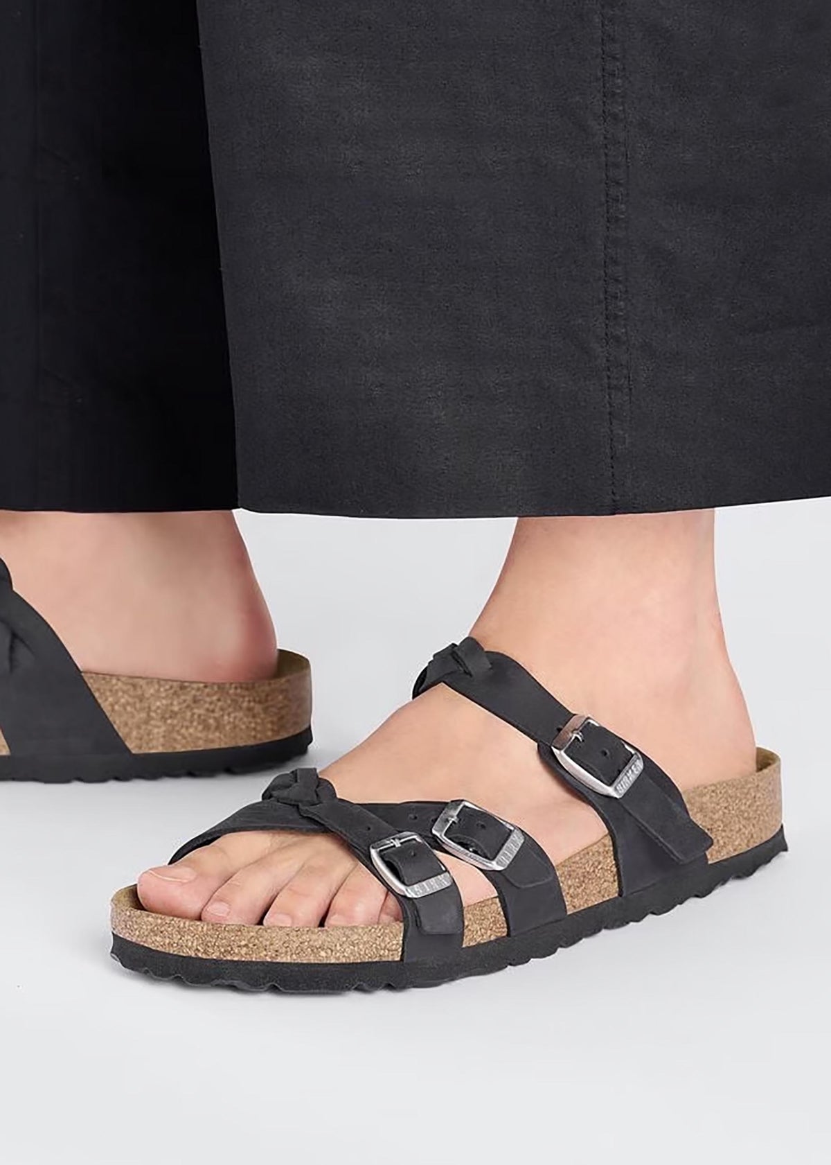 Franca Black Oiled Nubuck Leather Mules