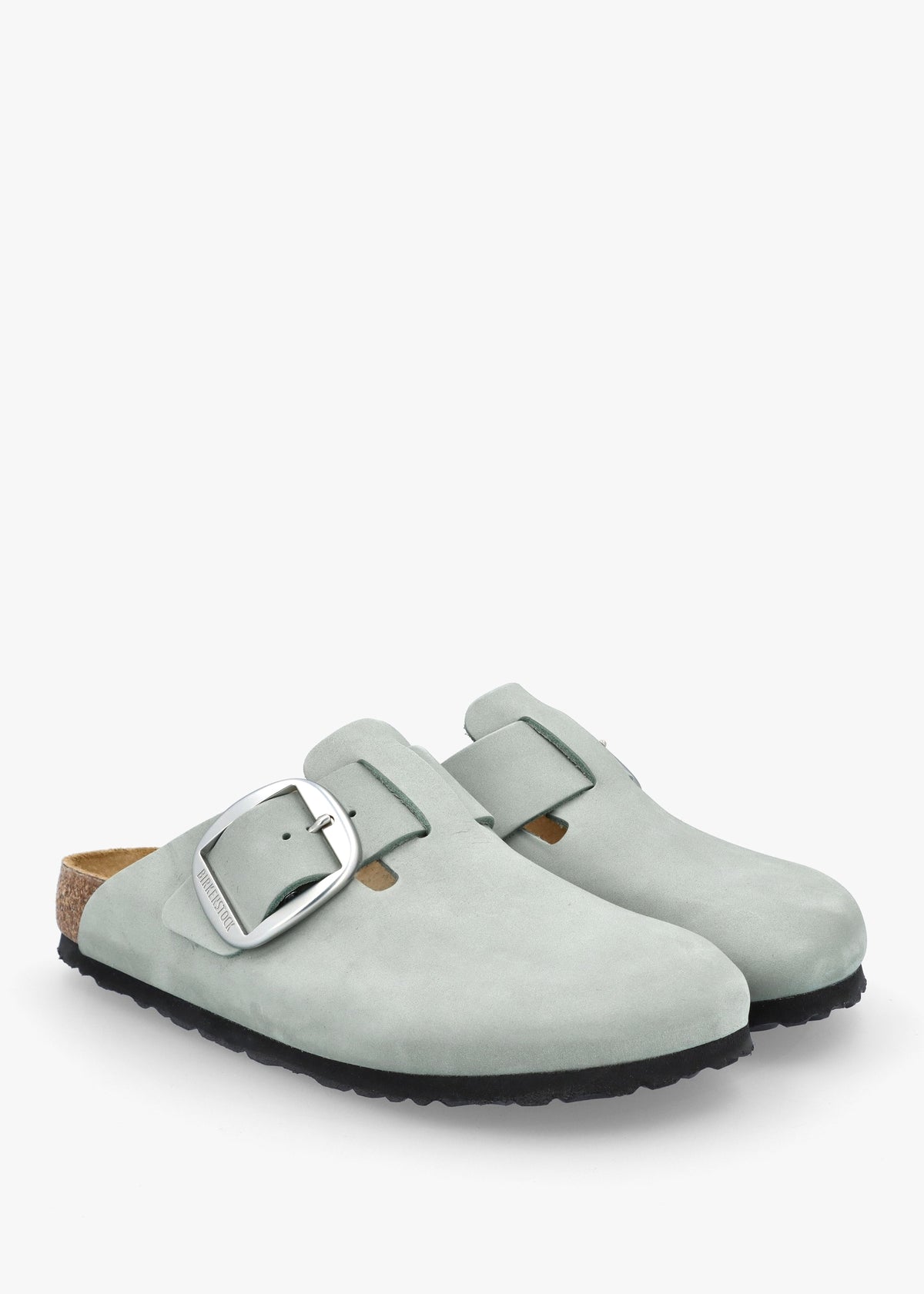 Boston Big Buckle Pure Sage Nubuck Leather Clogs