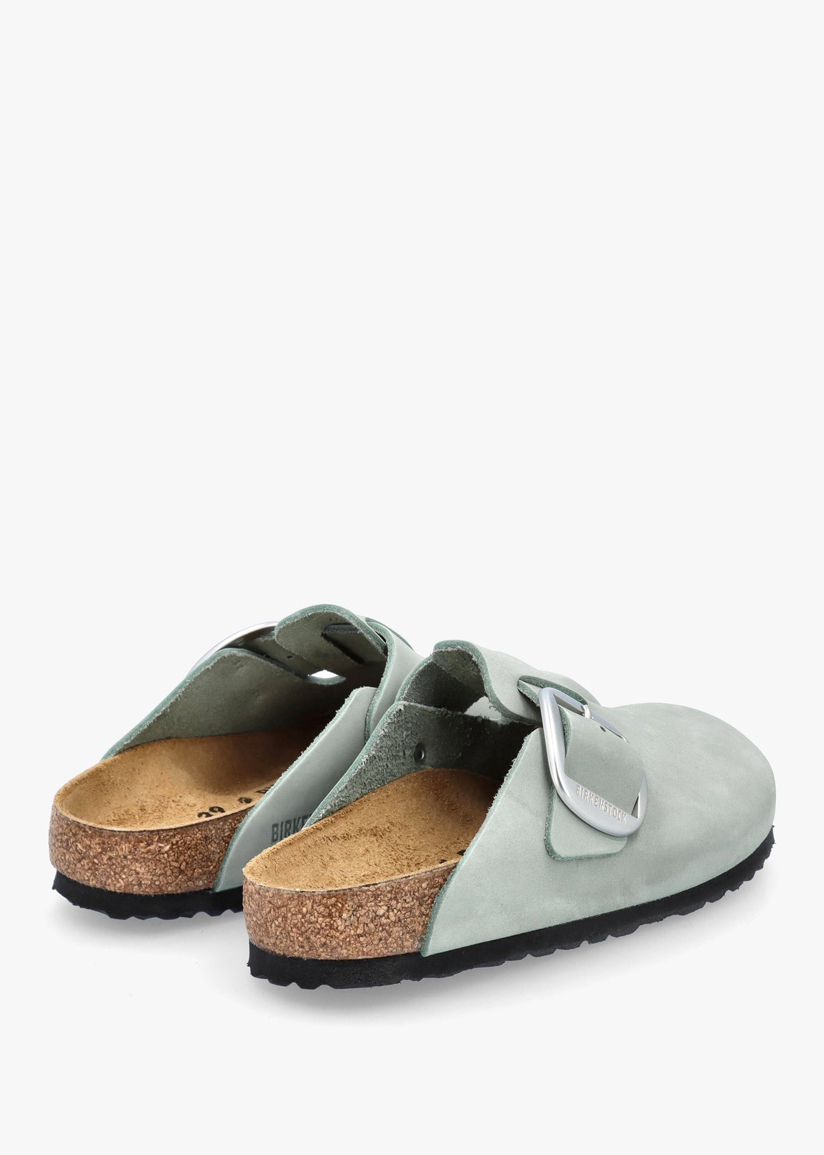 Boston Big Buckle Pure Sage Nubuck Leather Clogs