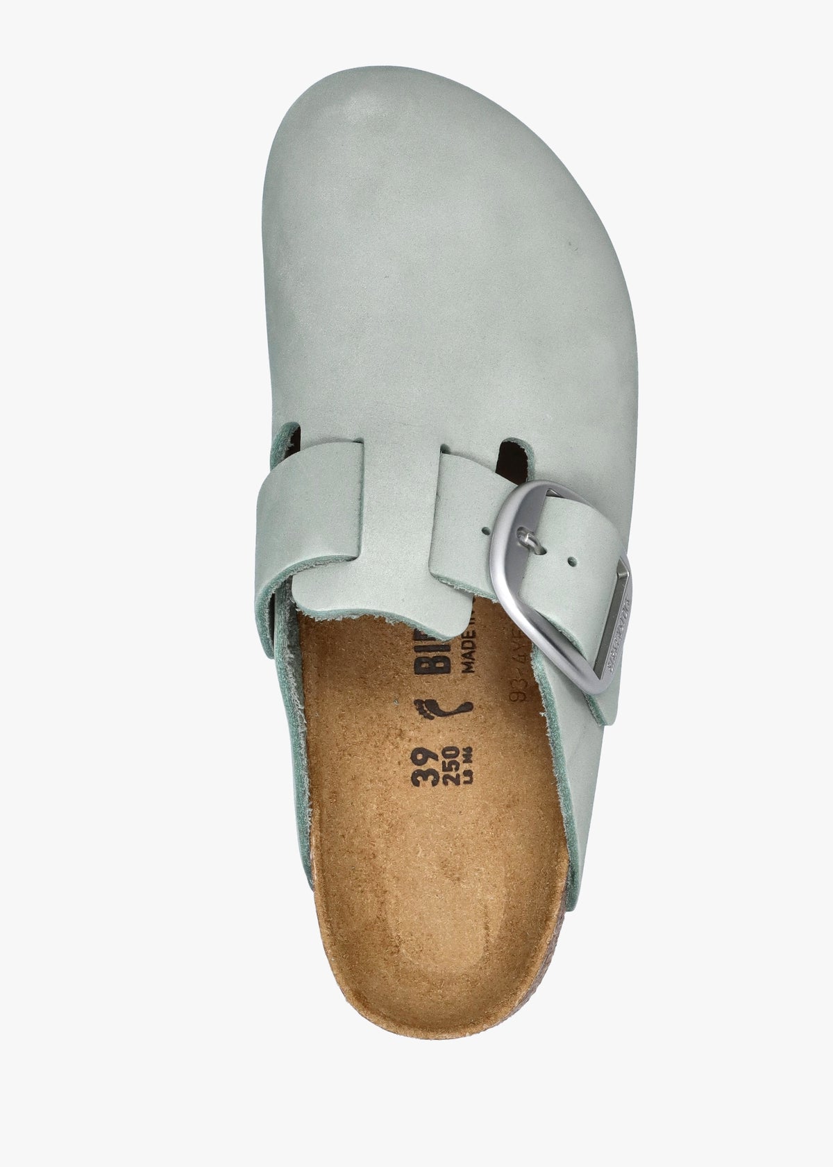 Boston Big Buckle Pure Sage Nubuck Leather Clogs