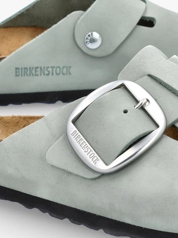 Boston Big Buckle Pure Sage Nubuck Leather Clogs
