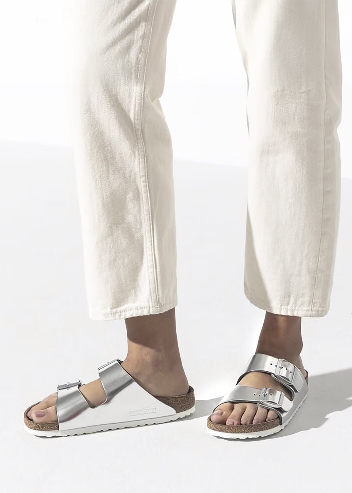 Arizona Soft Foot-Bed Silver Two Bar Mules