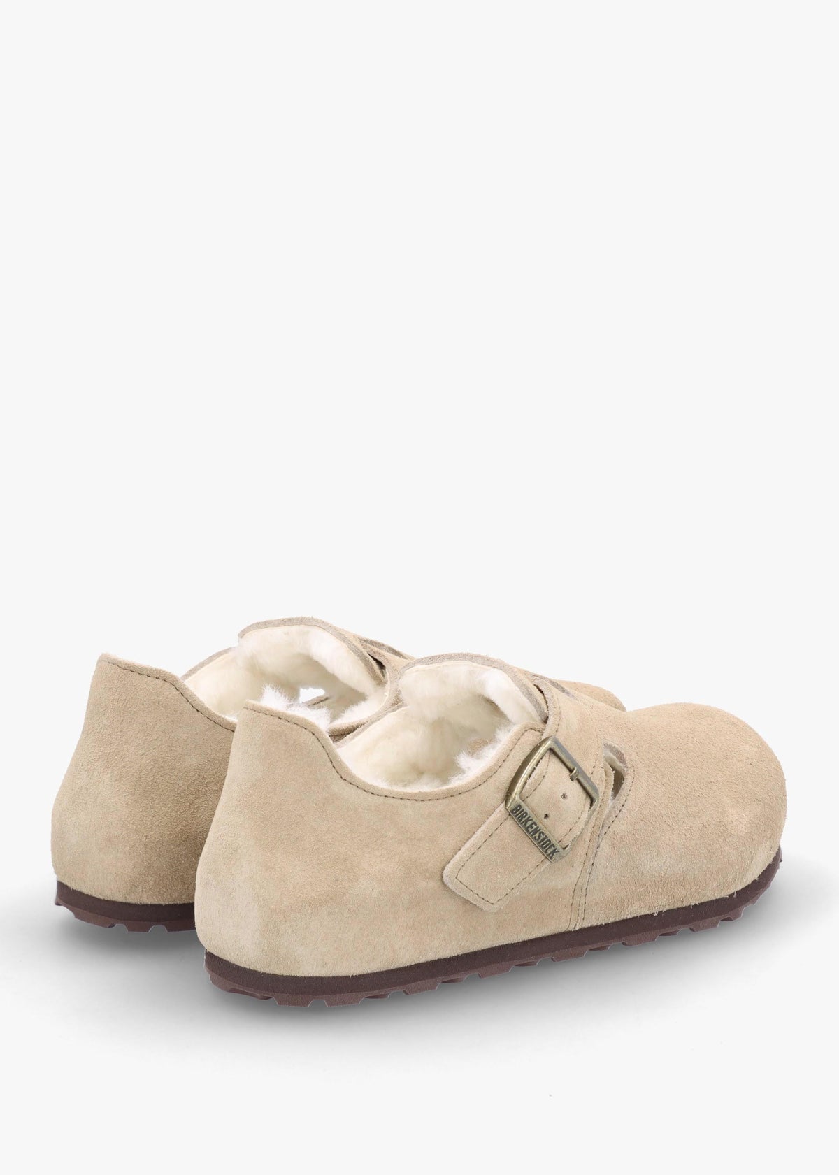 Women’s London Shearling Taupe Suede Clog Shoes