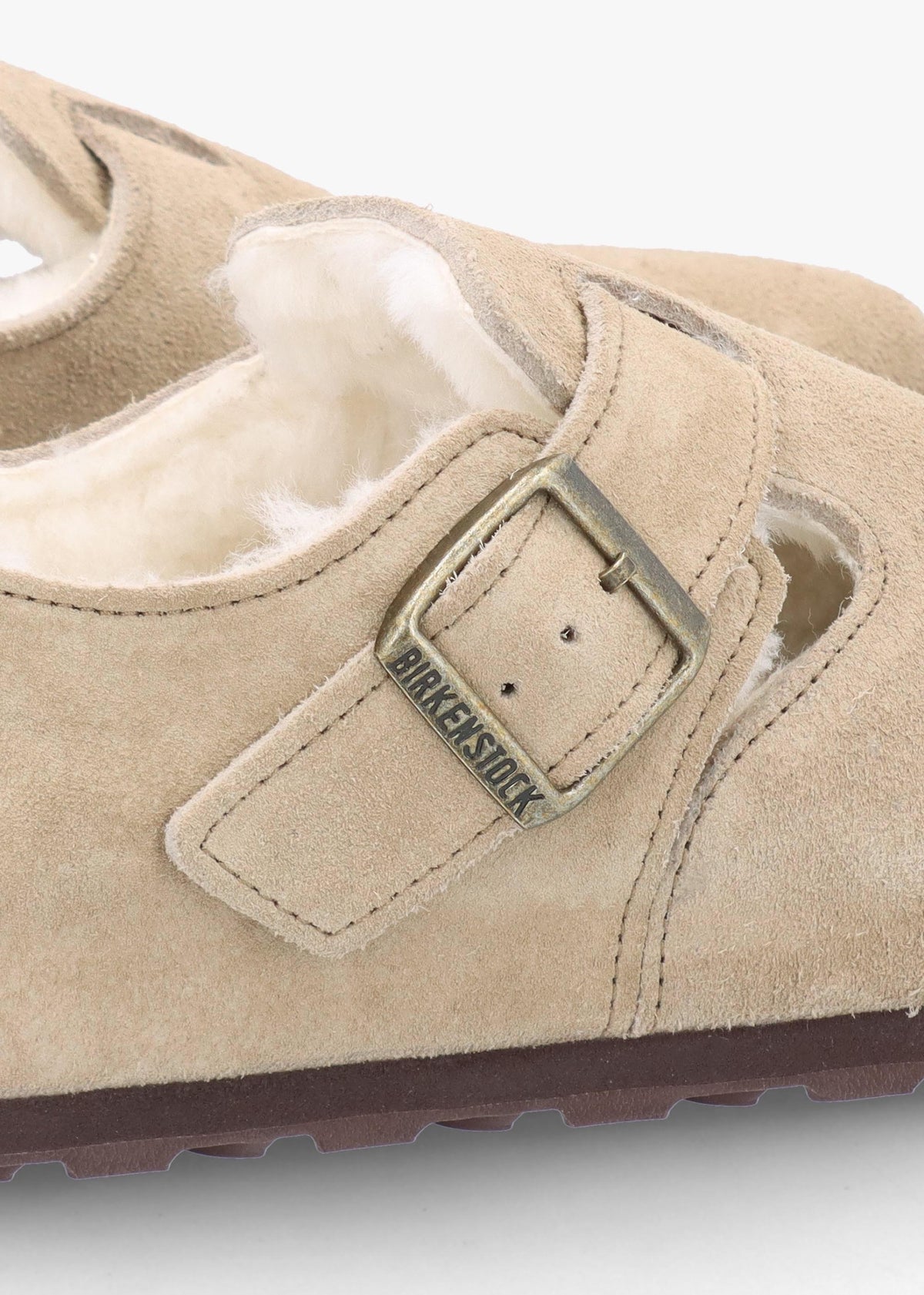 Women’s London Shearling Taupe Suede Clog Shoes