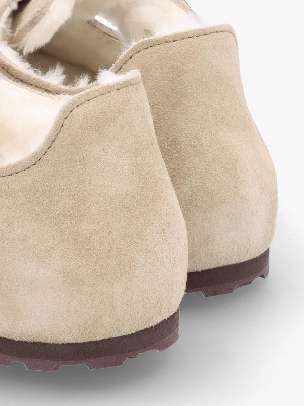 Women’s London Shearling Taupe Suede Clog Shoes