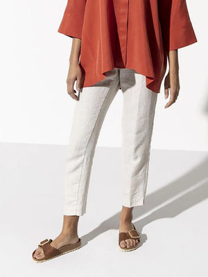 Madrid Big Buckle Cognac Waxy Leather Mules