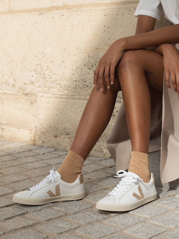 Esplar Logo Leather Extra White Platine Trainers
