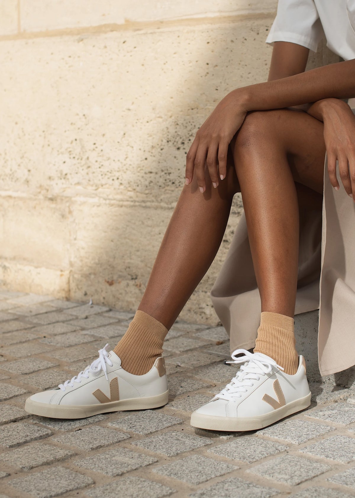 Esplar Logo Leather Extra White Platine Trainers