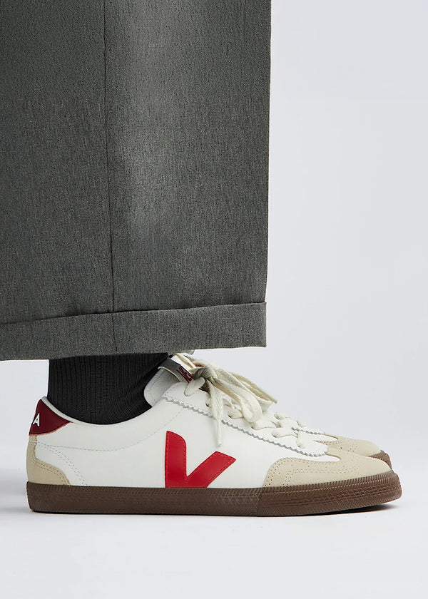 Women's Volley O.T Leather White Pekin Bark Trainers