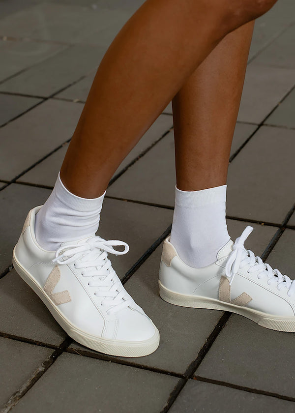 Esplar Logo Leather Extra White Sable Trainers