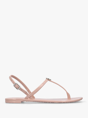 Jally Pink Toe Post Logo Sandals