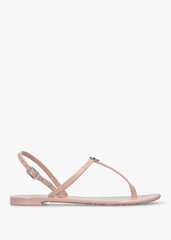 Jally Pink Toe Post Logo Sandals